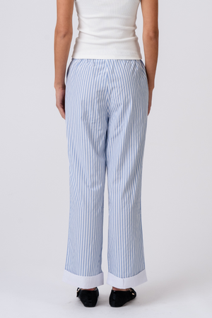 Layla gestreepte Pants - lichtblauw