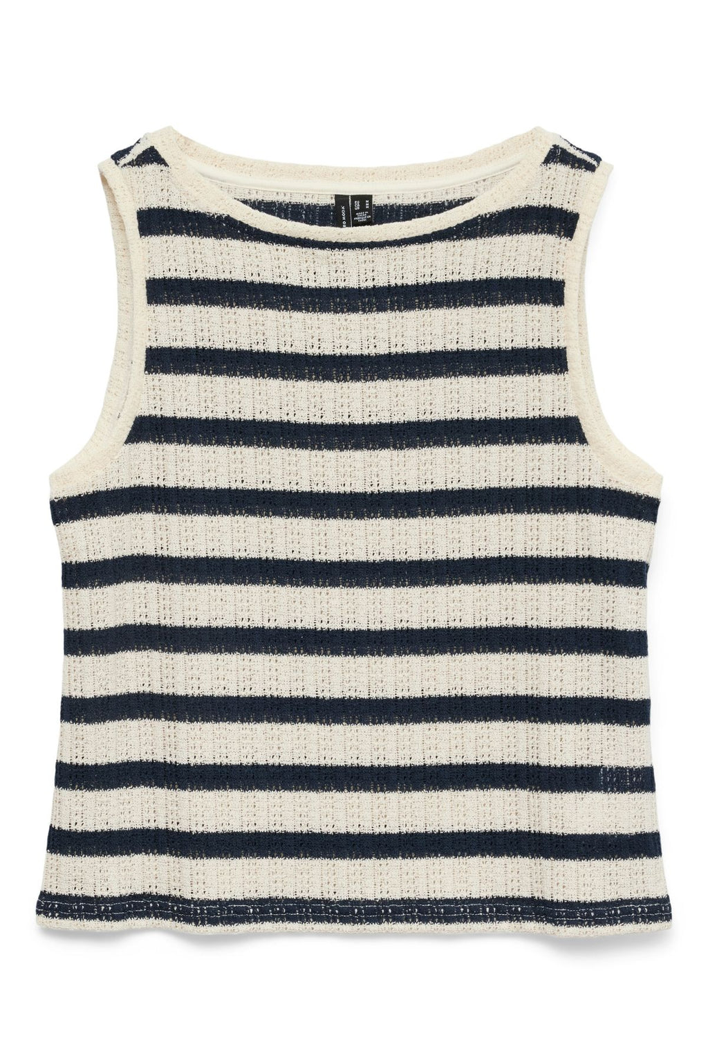 Freja top met korte mouwen - berkenstrepen - marineblauwe blazer