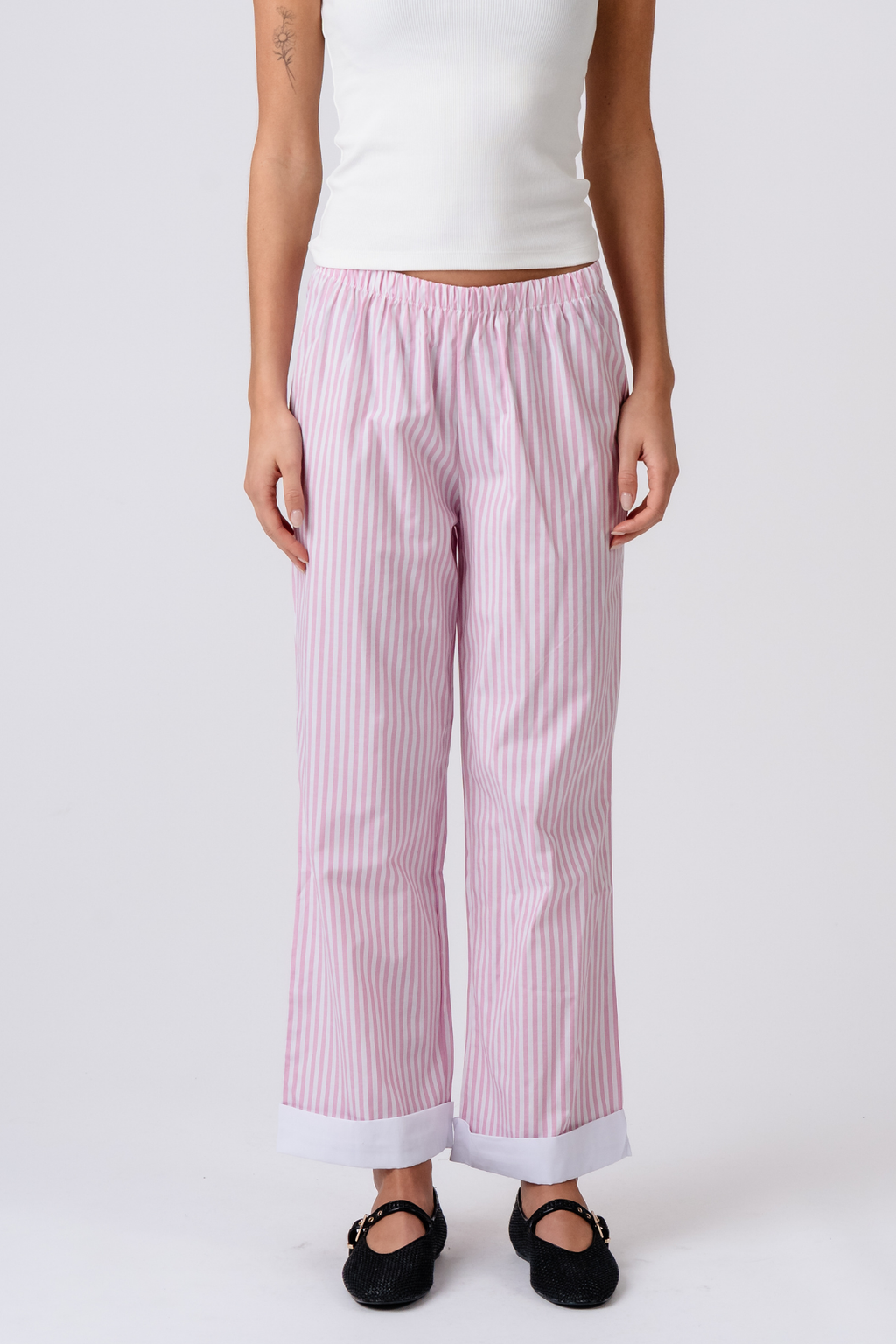 Layla gestreepte Pants - Roze