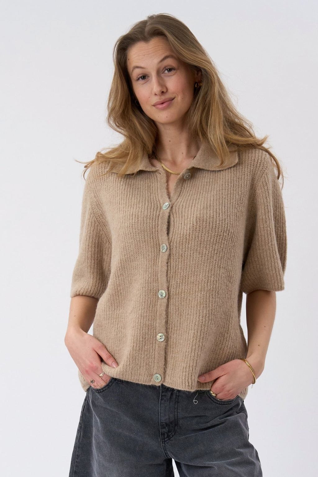 Alba Polo Gebreid - Beige