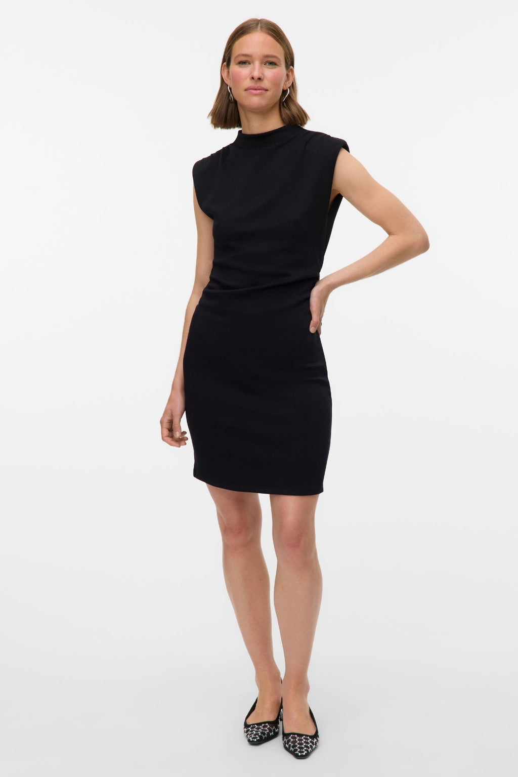 Nelli High Neck Short Dress - Zwart