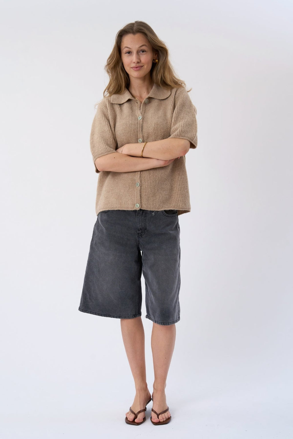 Alba Polo Gebreid - Beige