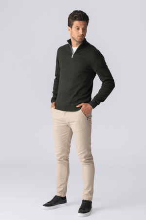 Pullover Half Rits - Leger