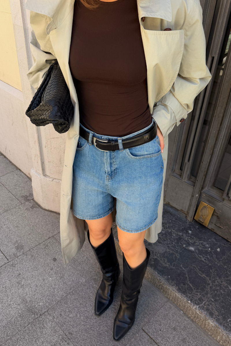 The Original Performance Denim Shorts - Medium Blauw Denim (Vrouw)