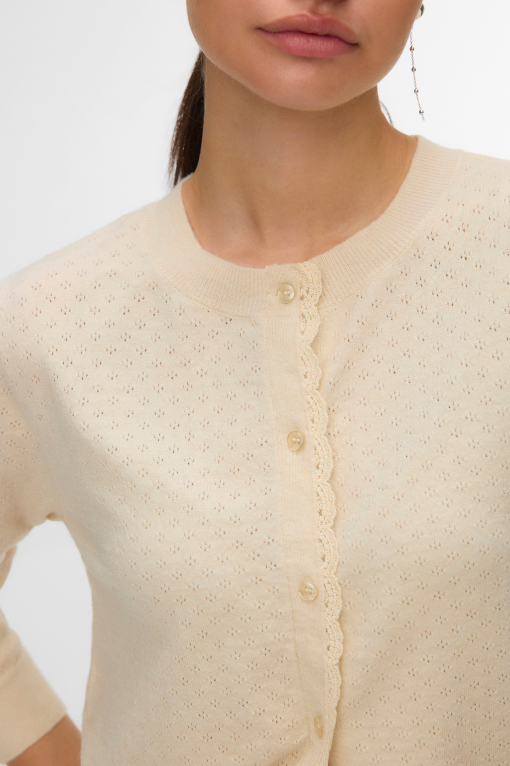 Marina Pointelle Vest - Berken