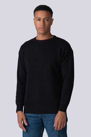 Crewneck Knit Sweater - zwart