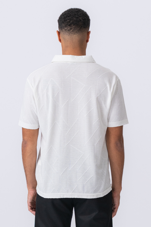 Atlas textured polo - wit