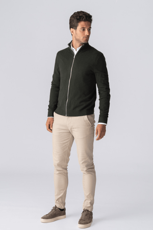 Pullover vest met rits - Army