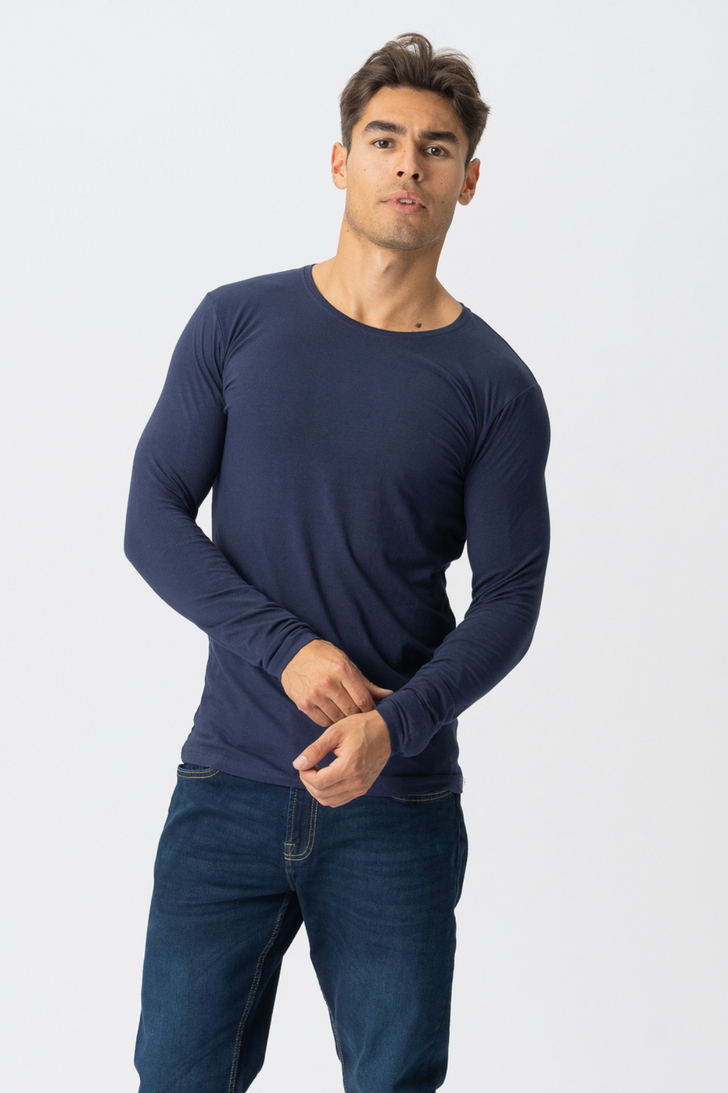 Met lange mouwen Muscle T -shirt - marine