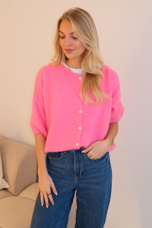 Mary Short Sleeved Knit - Baby Pink