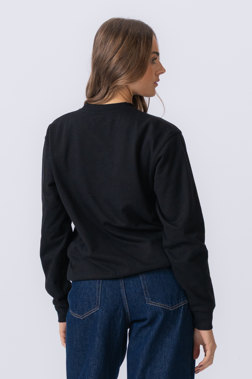 Basic Crewneck - Black (vrouwen)