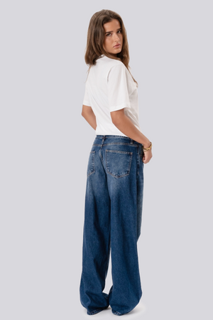 Serena Baggy Jeans - Middenblauw