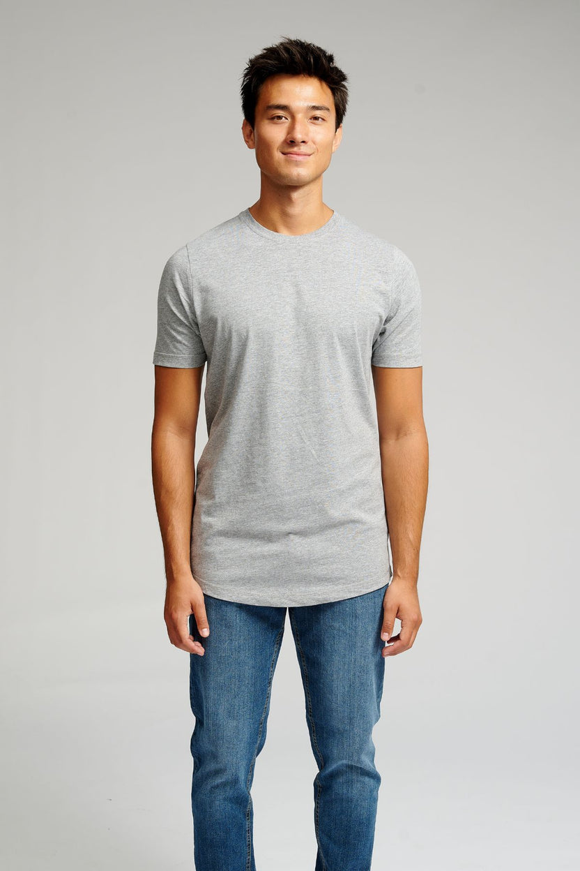 Lang t -shirt - grijze melange