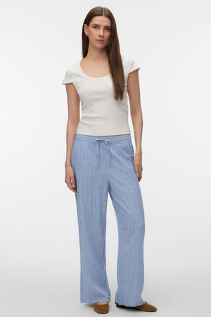 Linn HW Pants - Korenbloemblauw-Liva marineblauwe blazer