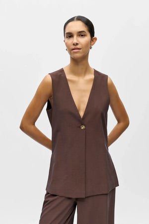 Isla Yui gilet - Seal Brown