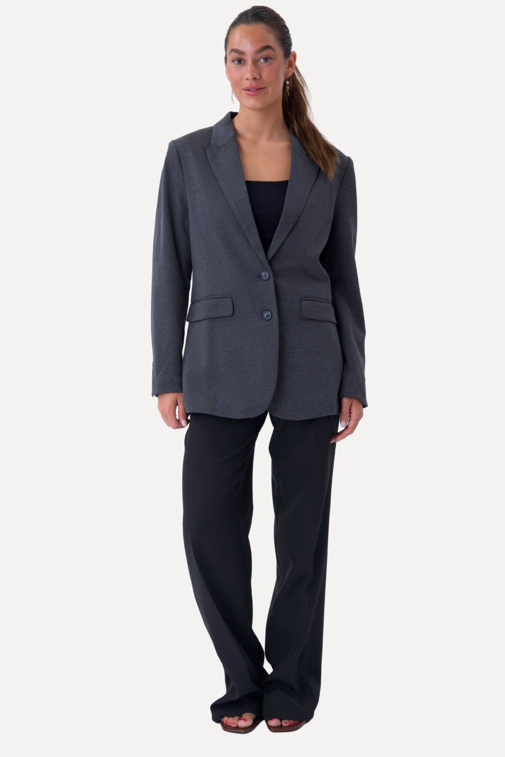 Blazer met klassieke pasvorm - Donkergrijs