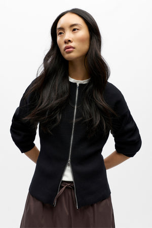 Reynard Gebreid Vest - Zwart