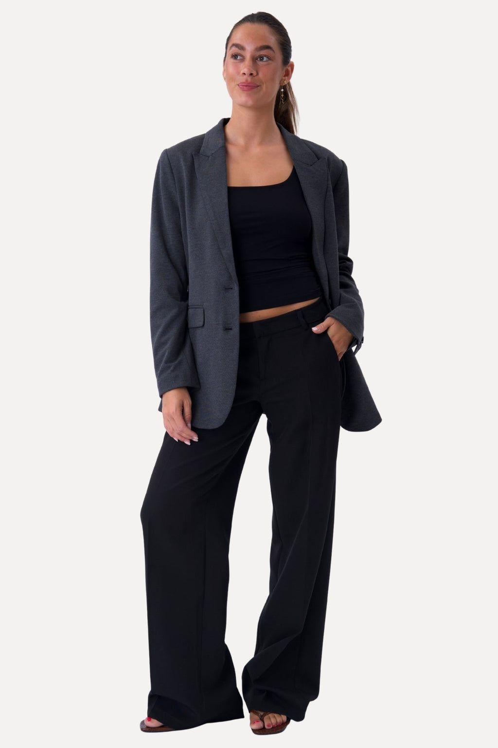 Blazer met klassieke pasvorm - Donkergrijs