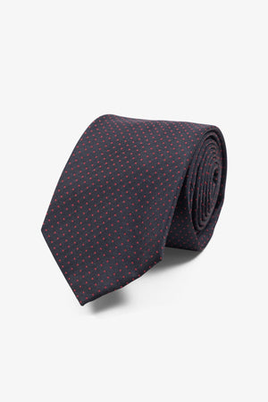 Tie - Zwart/rood gestippeld