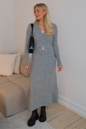 Nova Tie Blouse Gebreid - Grijs