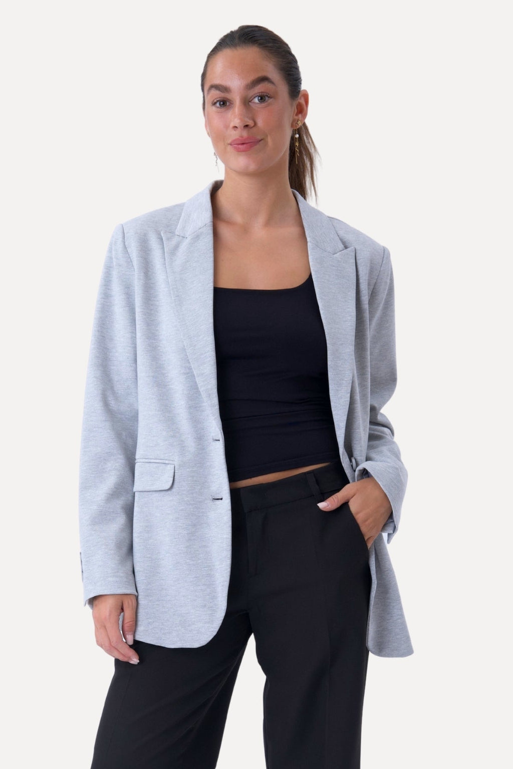 Blazer met klassieke pasvorm - lichtgrijs