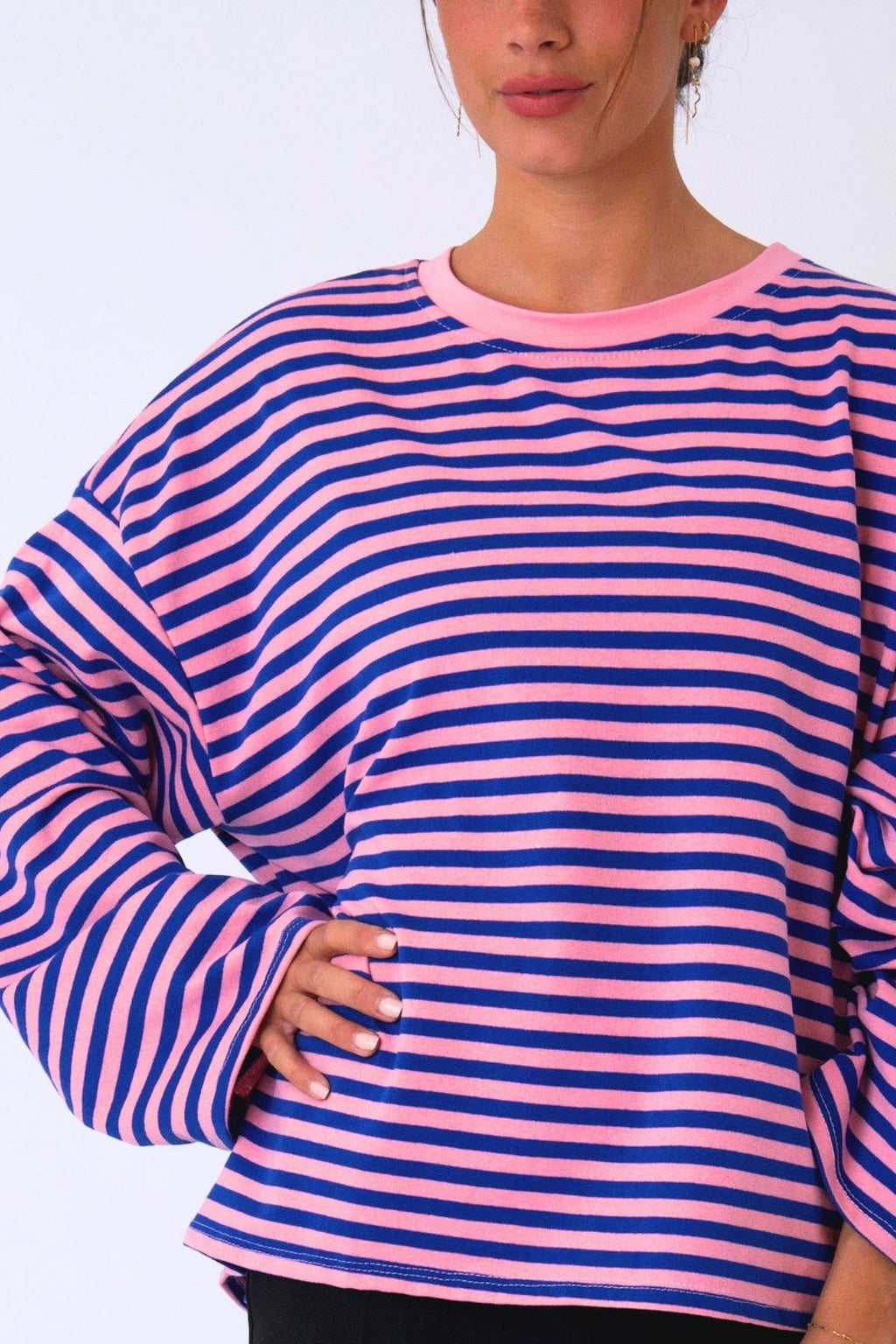 Cleo Blouse - Blue/Pink