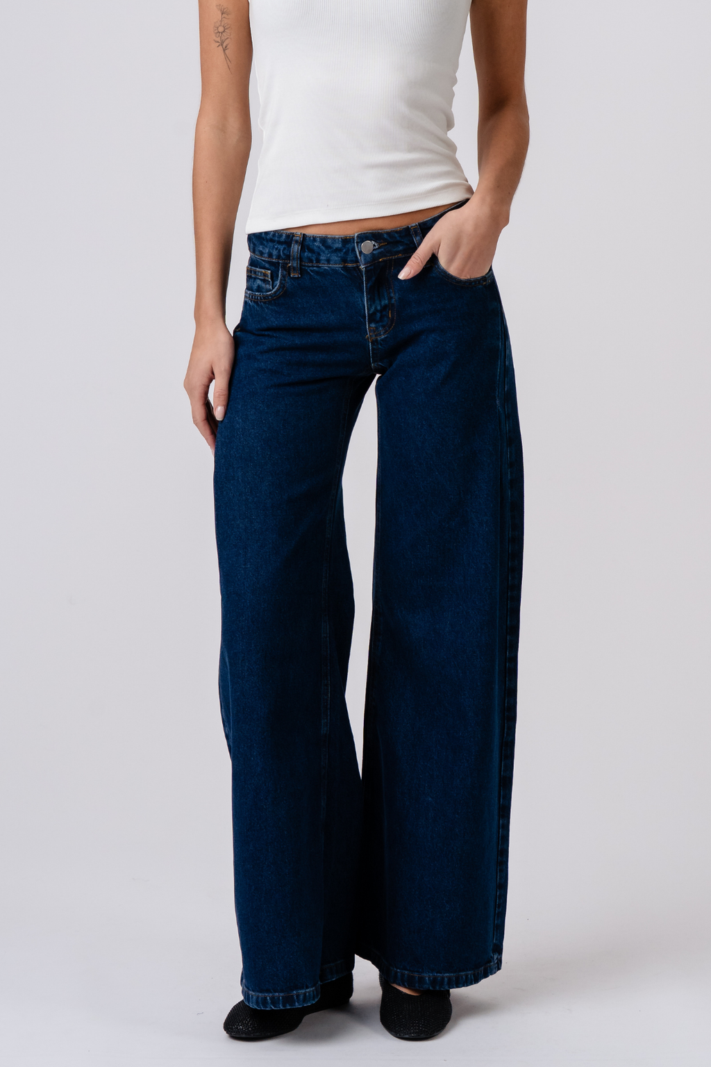 Bianca Jeans met lage taille - Middenblauw