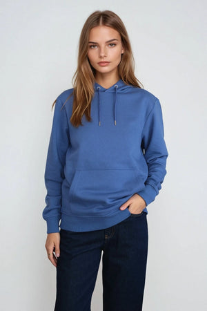 Sweatshirt hoodie - stoffig blauw