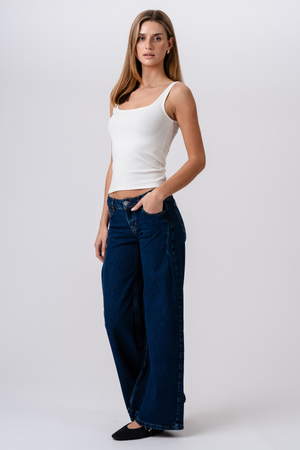 Bianca Jeans met lage taille - Middenblauw