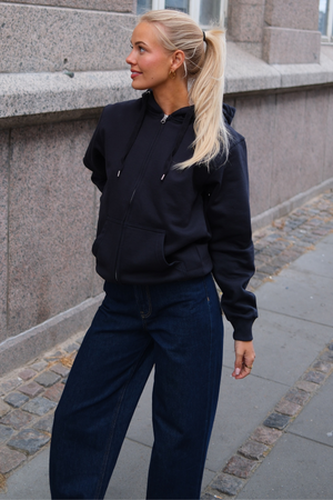 Basic Zip Hoodie - Dark Navy