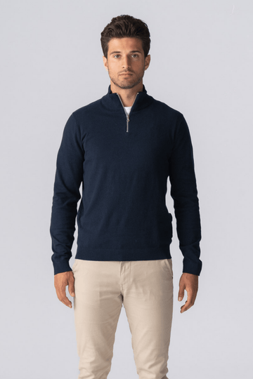 Pullover Half Rits - Navy