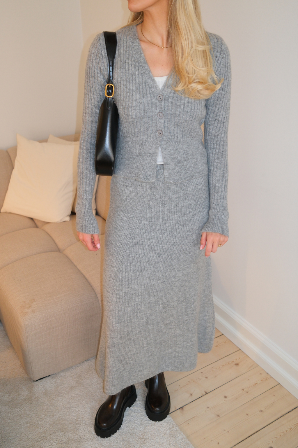 Nova gebreide rok - grijs