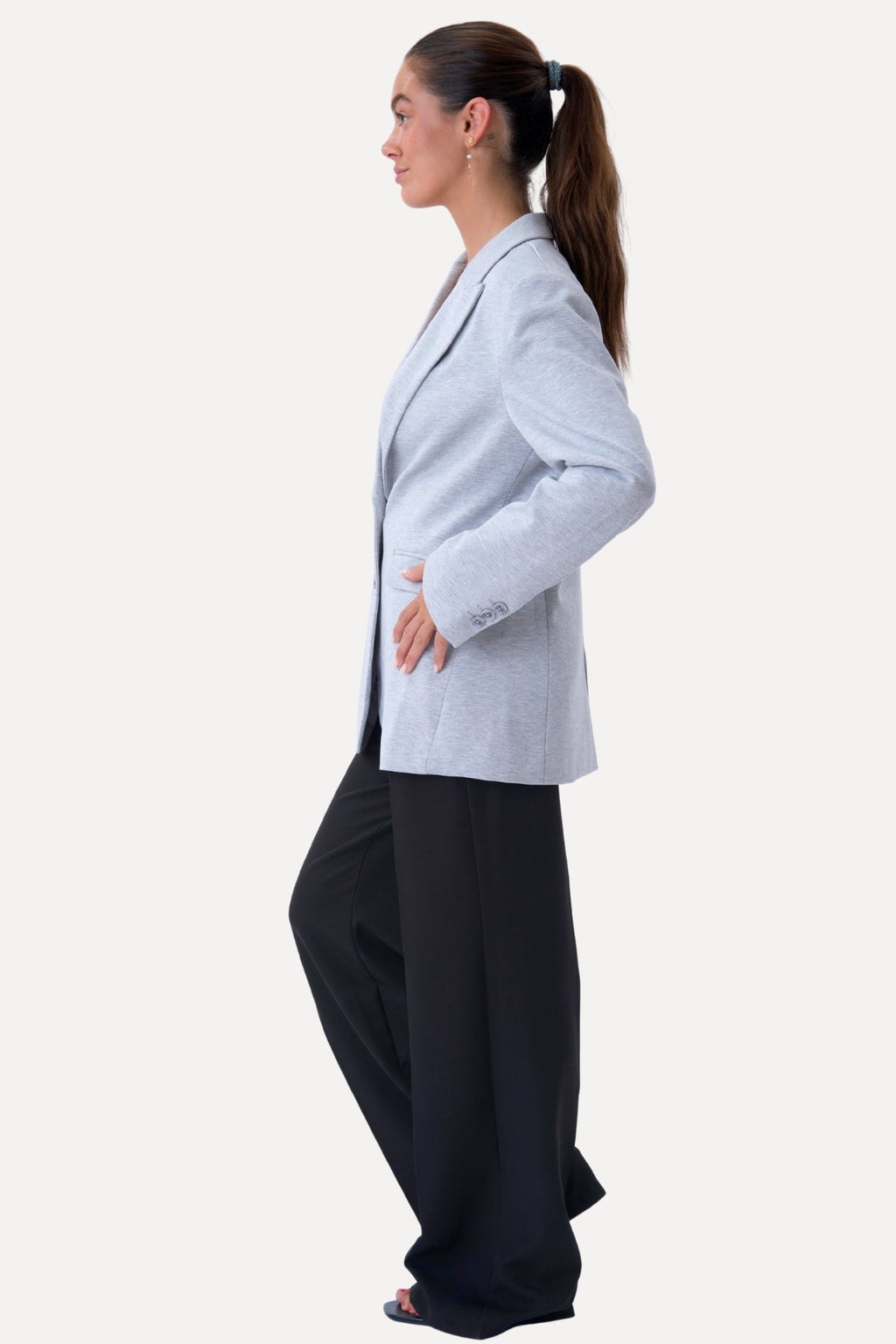 Blazer met klassieke pasvorm - lichtgrijs