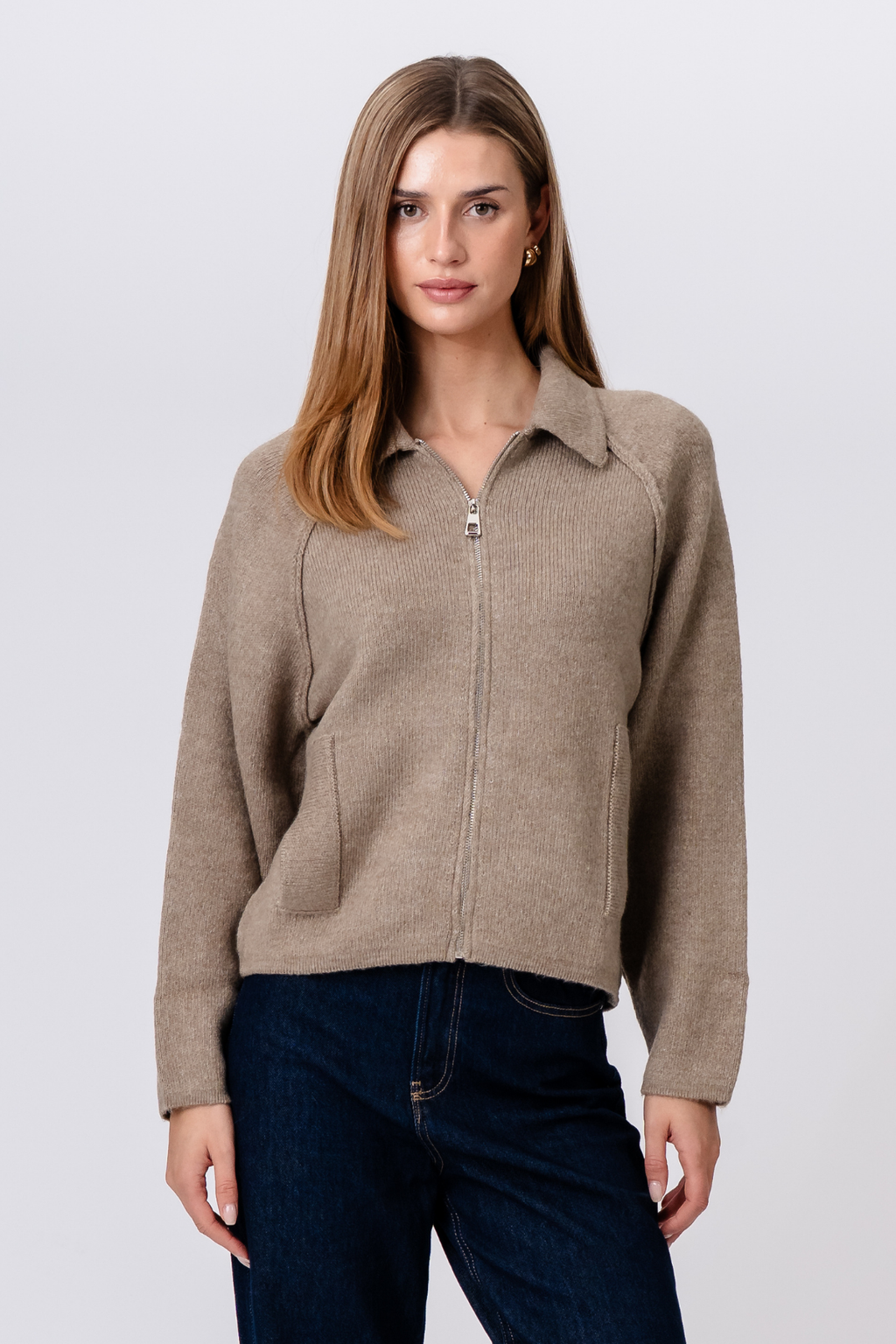 Selma Gebreide Rits - Beige
