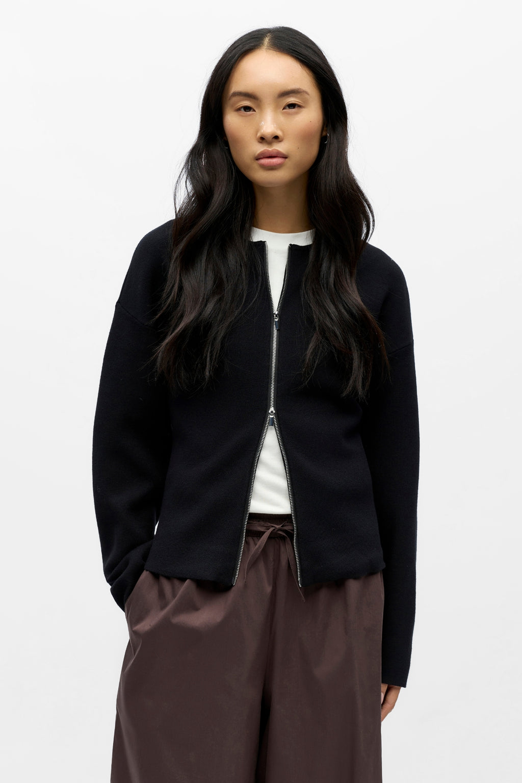 Reynard Gebreid Vest - Zwart