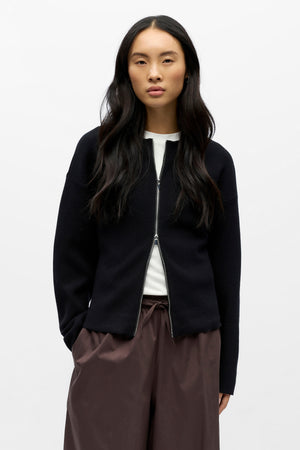 Reynard Gebreid Vest - Zwart