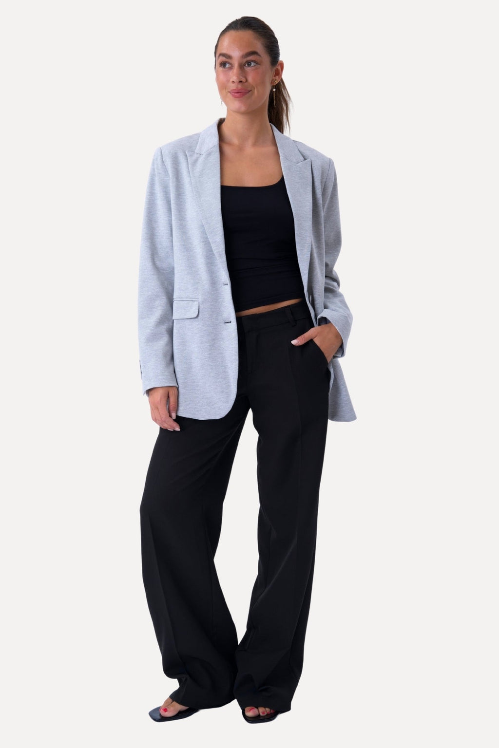 Blazer met klassieke pasvorm - lichtgrijs