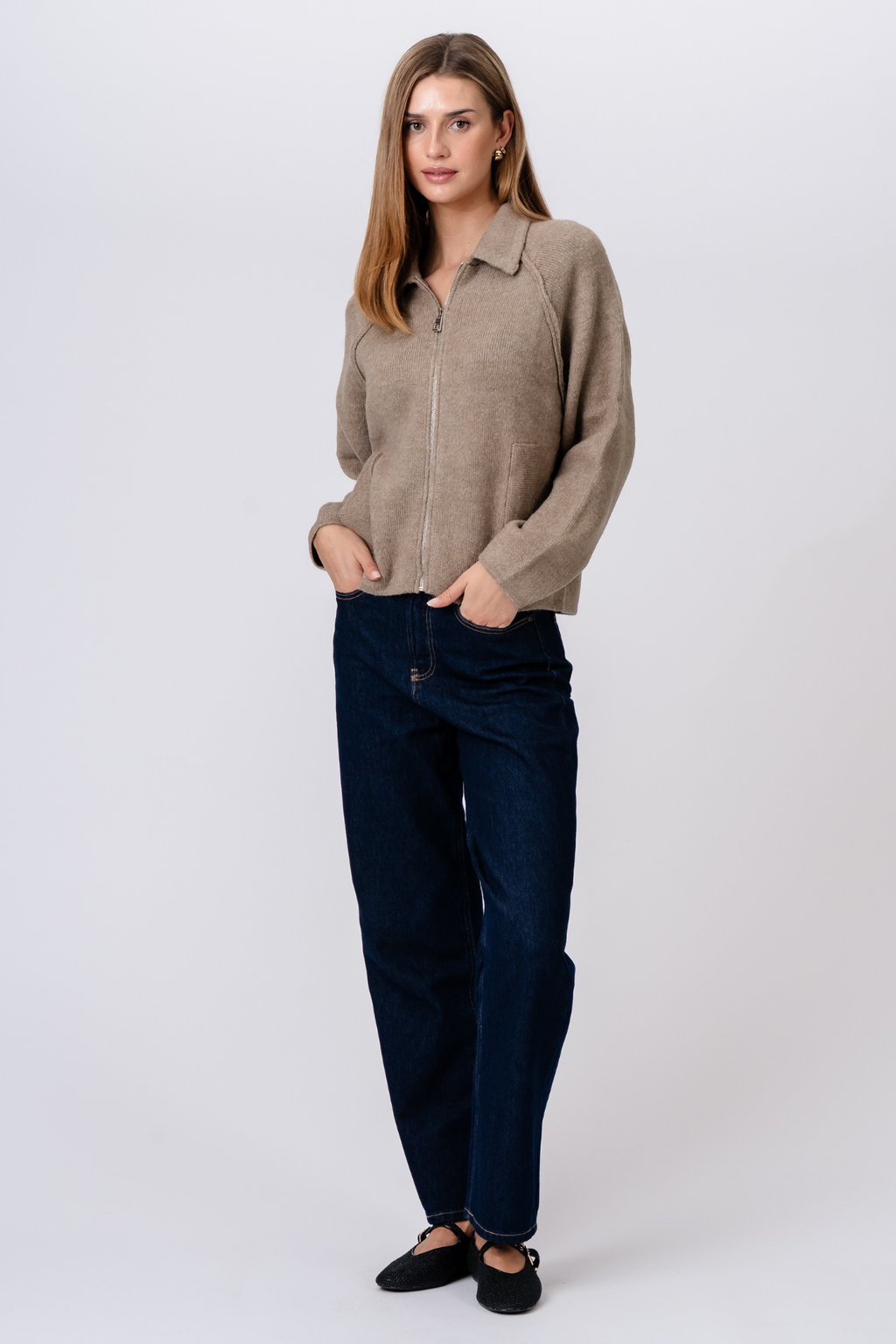 Selma Gebreide Rits - Beige