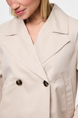 Scarlett Short Trenchcoat - Silver Gray