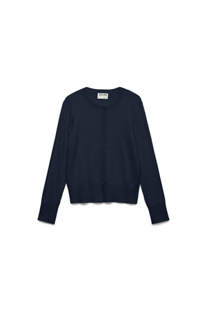 Vina Gebreid Vest - Donkere Saffier