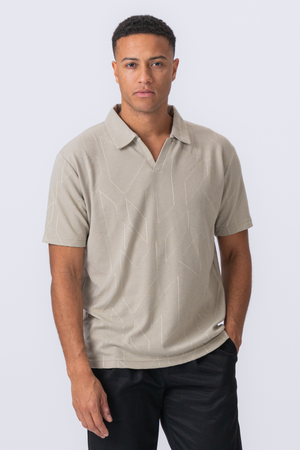 ATLAS TEXTURED POLO - KHAKI