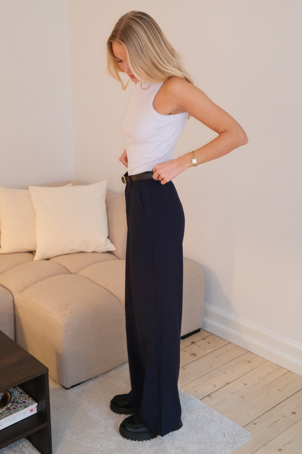 Talia Baggy Pants - Navy