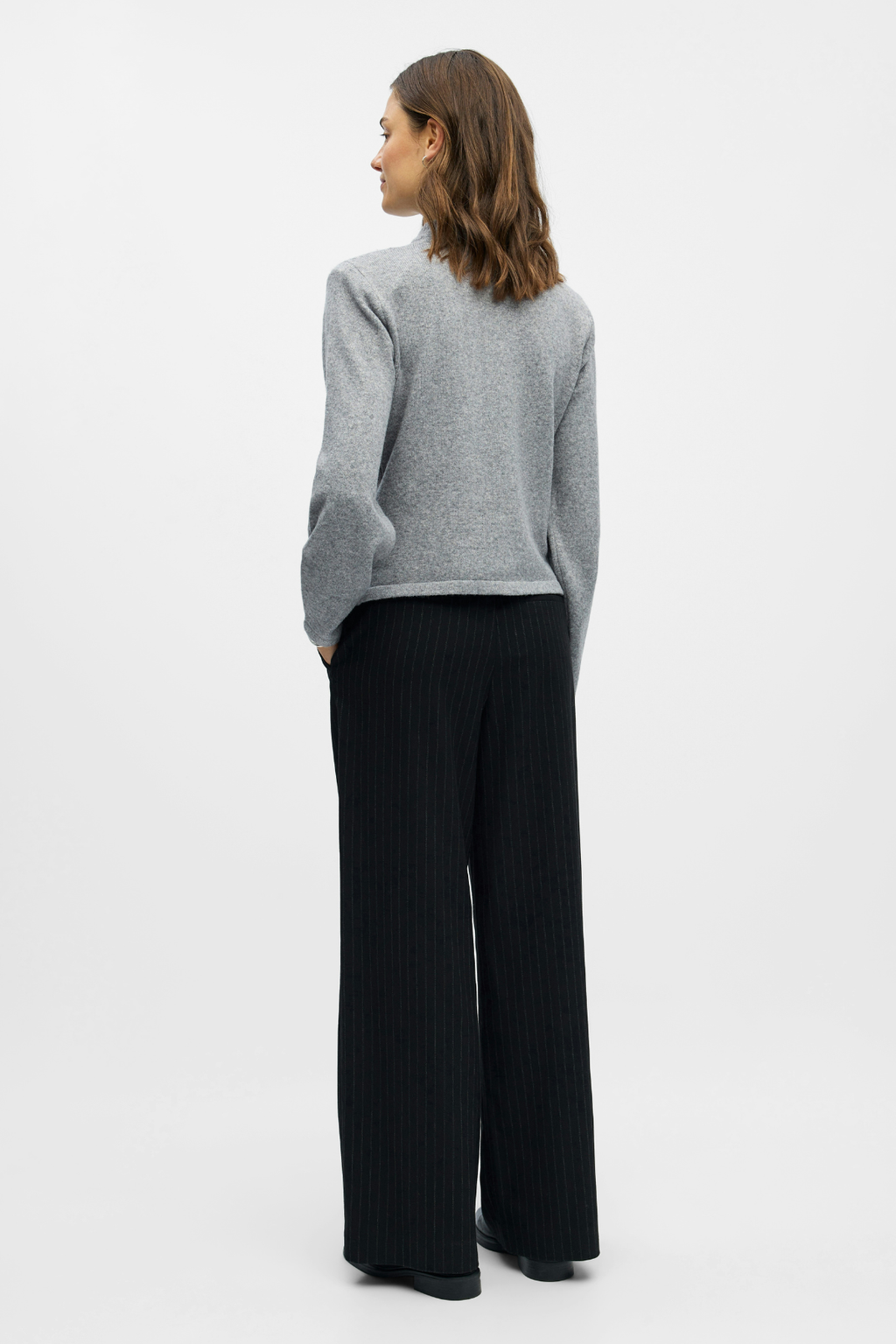 Zari Knit Cardigan - Medium Gray Melange
