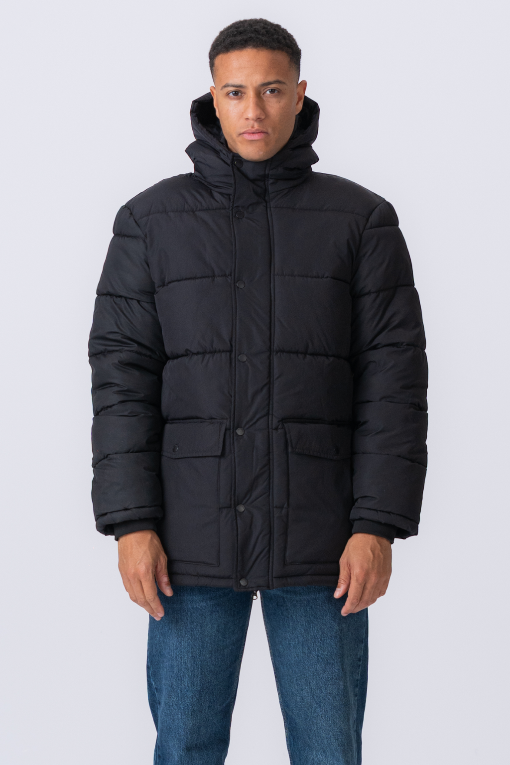 Lang puffer jack - Zwart