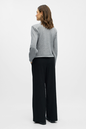 Zari Knit Cardigan - Medium Grey Melange