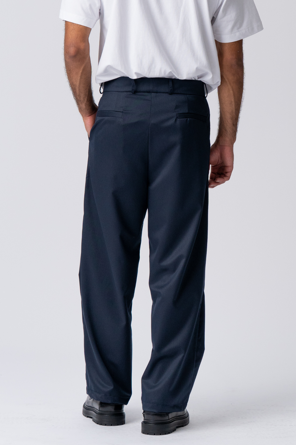 Geplooid wijd pak Pants - Marine