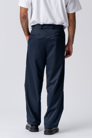 Geplooid wijd pak Pants - Marine