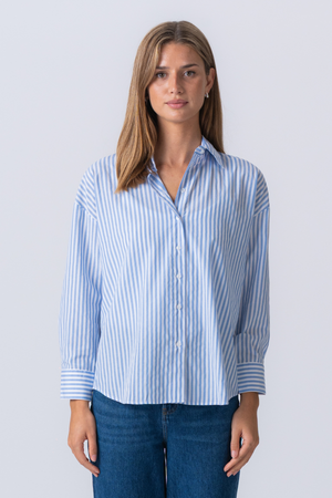Layla gestreepte shirt - lichtblauw