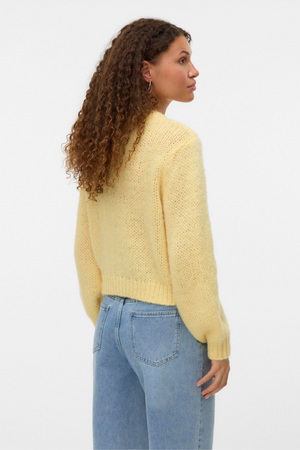 Wilo O -Neck Cardigan - Pale Banaan