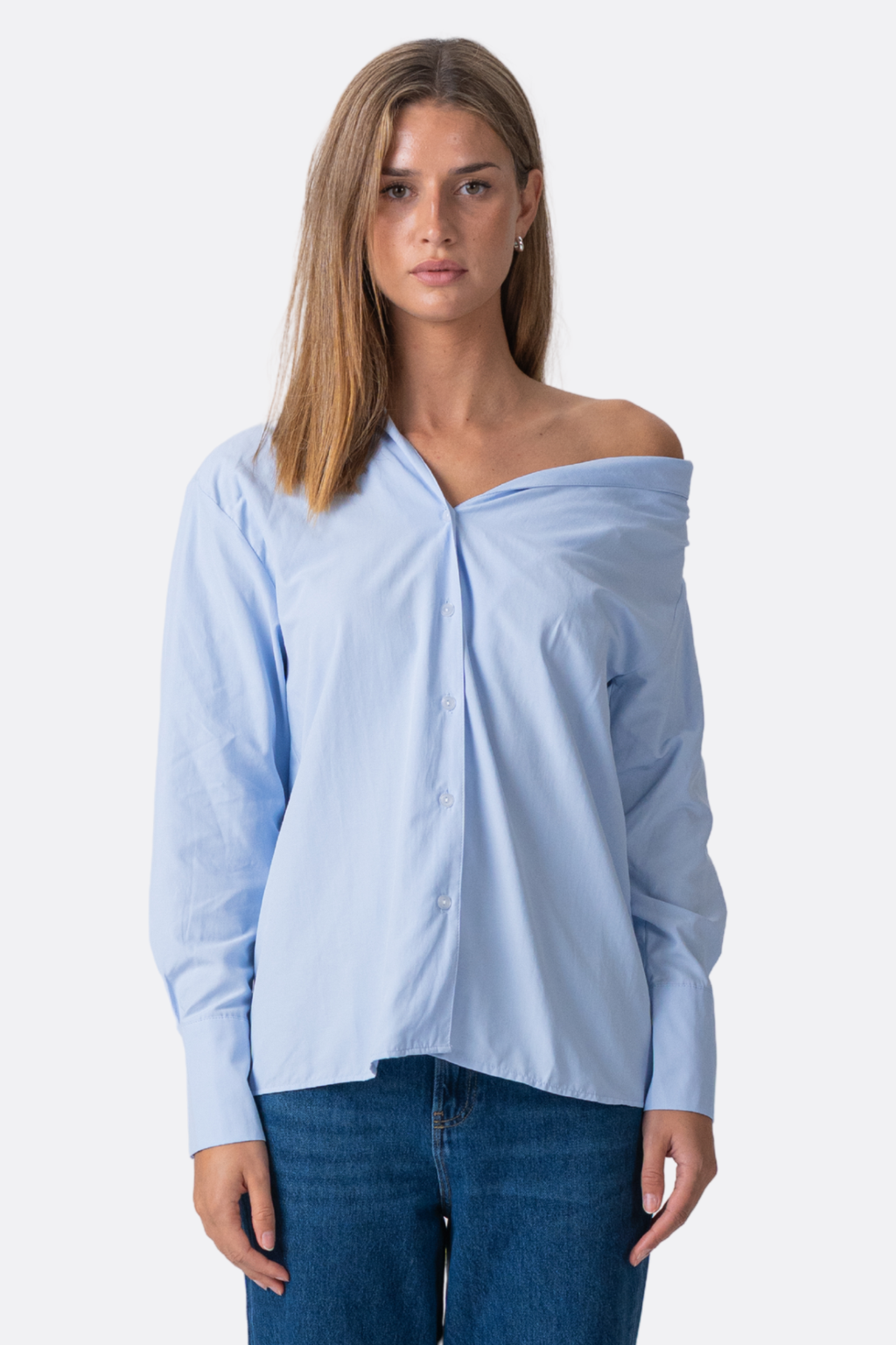Serena Oversized Shirt - lichtblauw